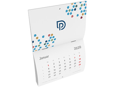 Wandkalender mit Drahtheftung