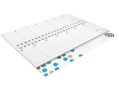 Calendrier de bureau rectangulaire avec 64 pages