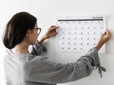 Feuillets de calendrier