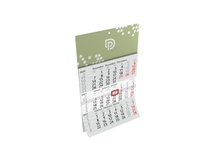 Calendario 3 mesi (blocco unico) in cartoncino riciclato